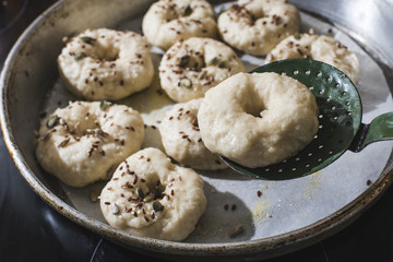 Baking of bagels