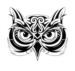 Owl head tattoo