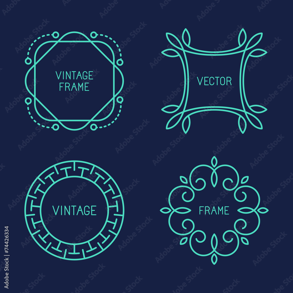Poster vector set of line logo templates
