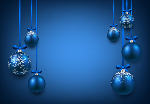 Blue christmas background Royalty Free Vector Image