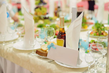 Card and Napkin on Plate