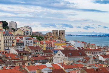 Naklejka na ściany i meble skyline of Lisbon, Portugal