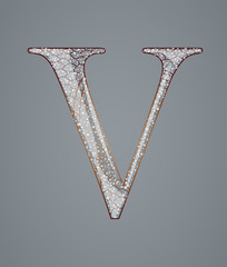 Abstract letter V. Illustration 10 version