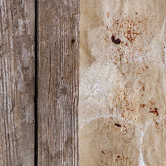 wooden background with cooking paper
