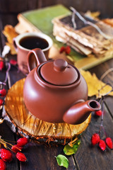 fresh tea in teapot