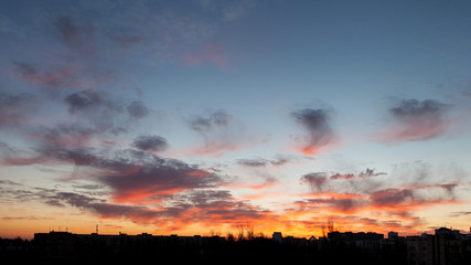Fototapeta na wymiar Morning sky in the city