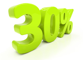 3D thirty percent isolated on white