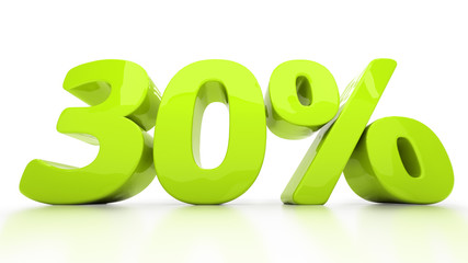 3D thirty percent isolated on white