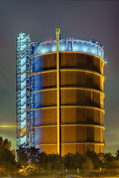 Gasometer Oberhausen beleuchtet