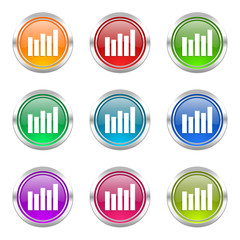 graph colorful vector icons set