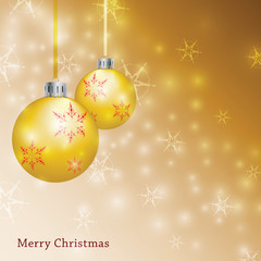 Fototapeta na wymiar Gold Christmas Background - Illustration