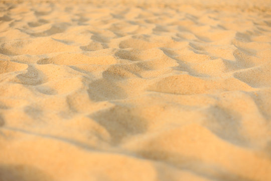 Texture of sand and footprints in the sand