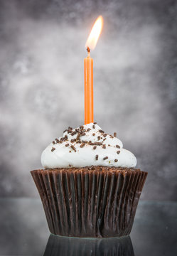 Birthday Cupcake With Candle