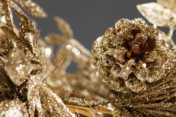 branch of Christmas tree with pinecone