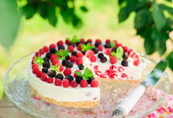 No-bake Raspberry Cheesecake