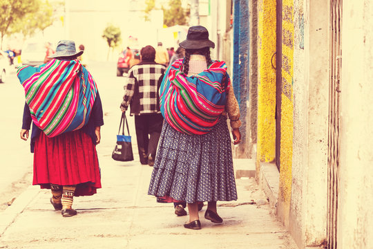 Bolivian people in city