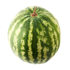 Ripe green watermelon fruit isolated
