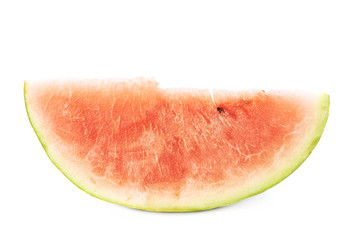 Single slice of a watermelon fruit isolated