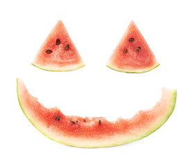 Happy face made of watermelon slices