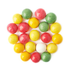 Multiple chewing gum balls isolated