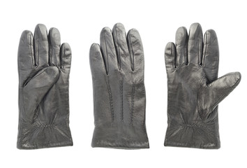 Crumpled leather glove isolated