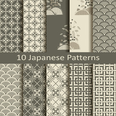 set of ten japanese patterns - 74433944