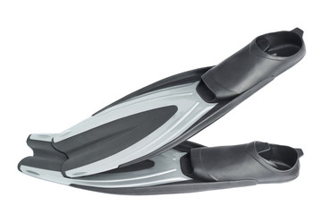 Swim fin diving flippers isolated