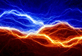 Fire and ice abstract lightning