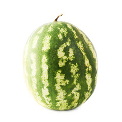 Ripe green watermelon fruit isolated