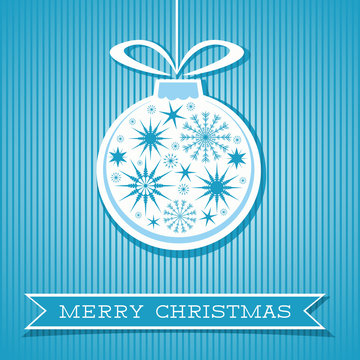 Merry Christmas Card With Decorative Circle Bauble