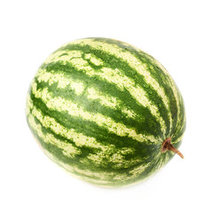 Ripe green watermelon fruit isolated