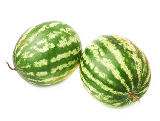 Green watermelon fruit composition isolated