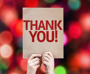 Thank You card with colorful background