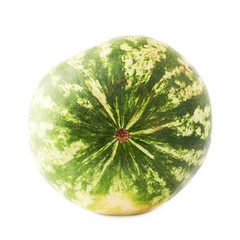 Ripe green watermelon fruit isolated