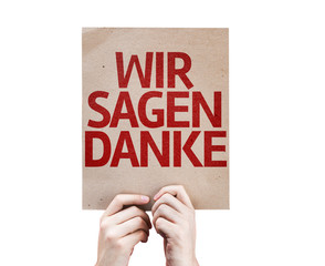 We Say Thank You (In German) card isolated