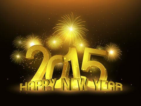 Happy New Year 2015 Gold Platinum
