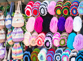 Colorful yarn hat