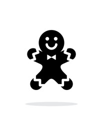 Gingerbread man icon on white background.