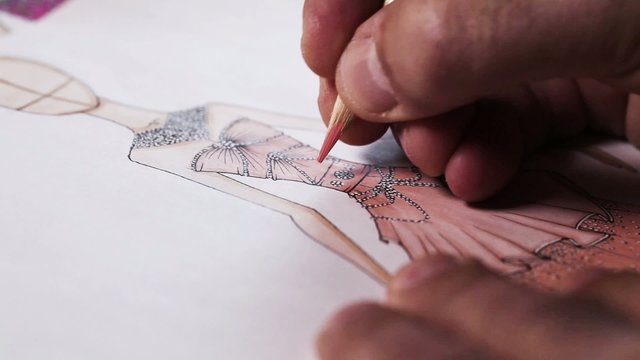 bozzetto di moda a mano libera