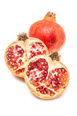 Pomegranate fruit , Punica granatum isolated on a white studio b