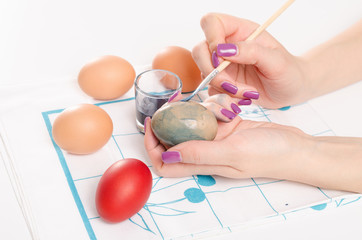 Colouring Easter eggs