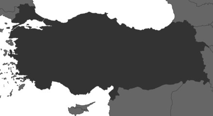 Türkei - Karte in Grau