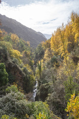 Vertical mountain landscape in autumn. Granada - Spain)