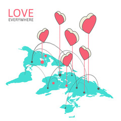 Isometric illustration for Valentine's Day