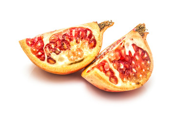 Pomegranate fruit , Punica granatum isolated on a white studio b