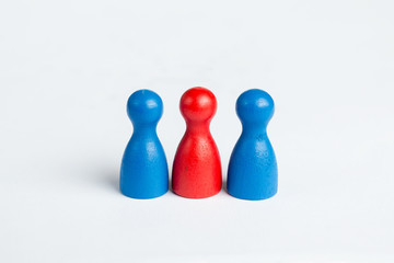 Threesome concept with game figurines