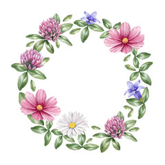 Watercolor floral frame