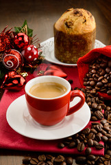 Christmas breakfast, selective focus