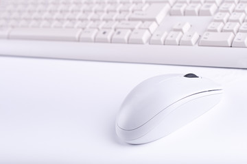 white mouse and keyboard