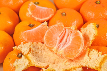 Sweet tangerine fruit close up